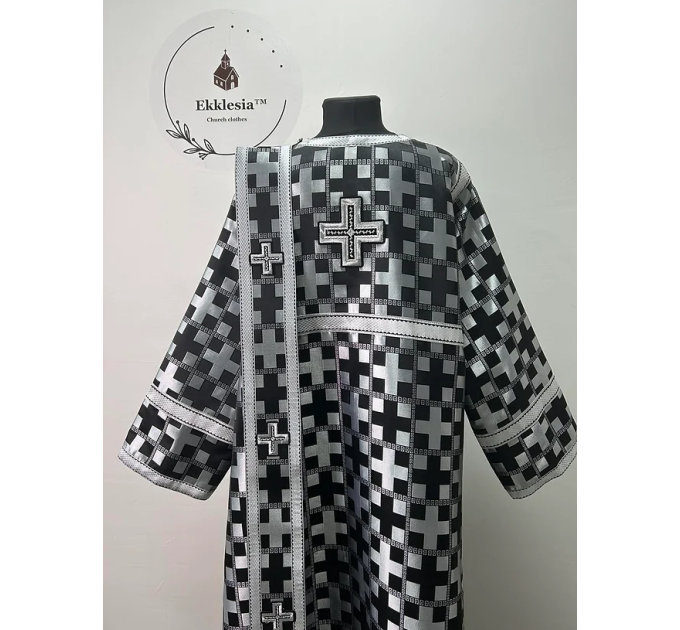 Black deacon's vestment set - Deacon's alb - Orthodox Vestment - Stichar, orar