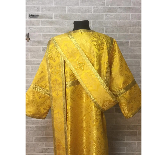 Brocade vestment for deacon - Stichar and orar in yellow-gold brocade