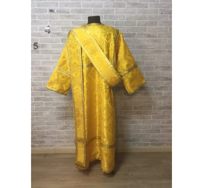 Brocade vestment for deacon - Stichar and orar in yellow-gold brocade