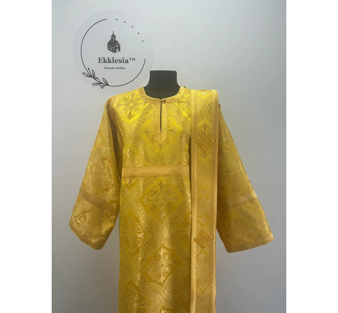 Brocade vestment for deacon - Stichar and orar in yellow-gold brocade