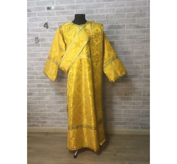 Brocade vestment for deacon - Stichar and orar in yellow-gold brocade