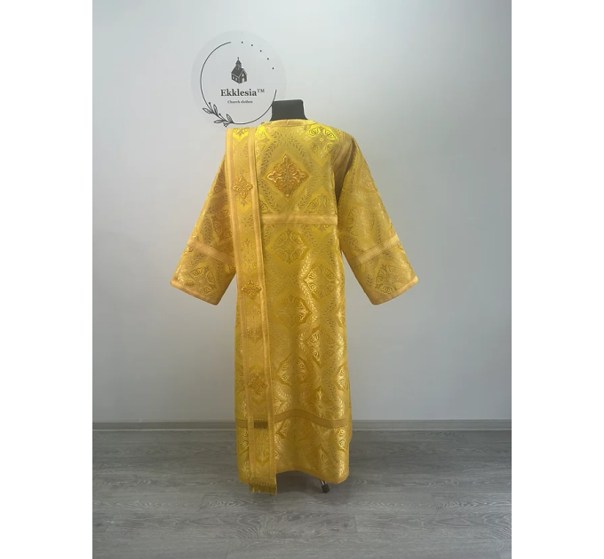 Brocade vestment for deacon - Stichar and orar in yellow-gold brocade