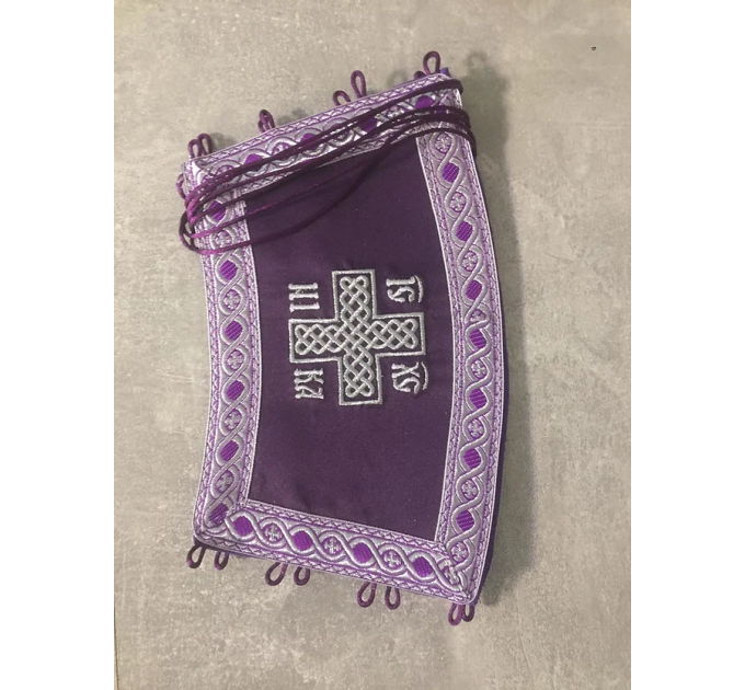 Deacon's embroidered vestment - Stichar and orar with silver embroidery