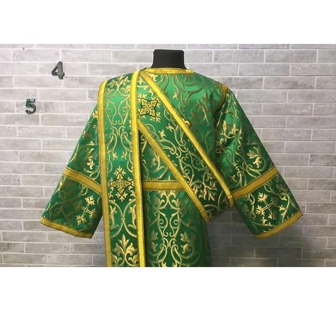 Burgundy deacon's liturgical Orthodox Vestment -Sticharion and orar