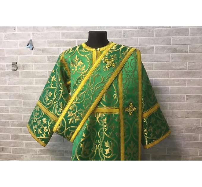Burgundy deacon's liturgical Orthodox Vestment -Sticharion and orar