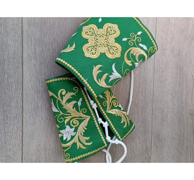 Green embroidered Deacon's vestments set - Deacon's alb - Orthodox Vestment