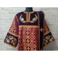 Combined velvet and brocade Deacon's vestments set - Deacon's alb - Orthodox