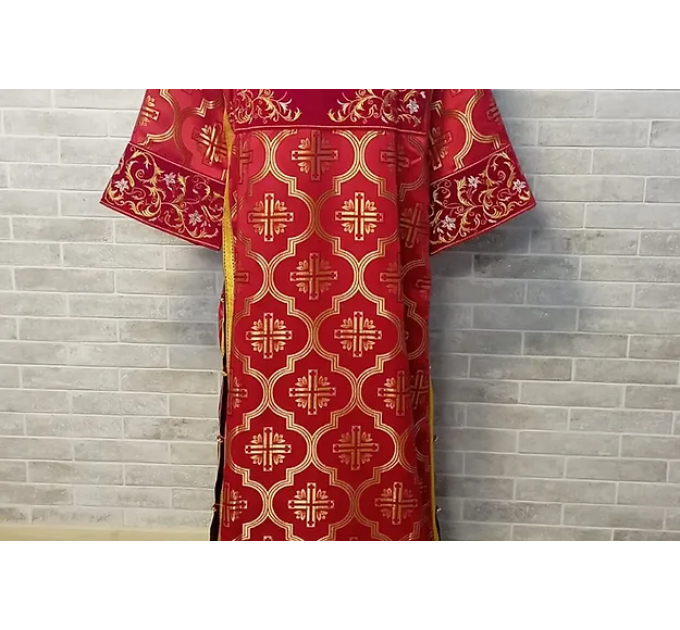 Combined velvet and brocade Protodeacon's sticharion - Deacon's alb - Orthodox