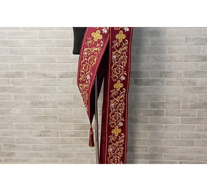 Combined velvet and brocade Protodeacon's sticharion - Deacon's alb - Orthodox