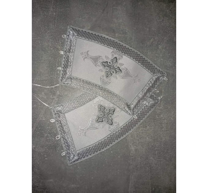 White/silver Deacon's sticharion - Yellow/maroon Orthodox Vestment - Deacons set