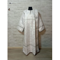 White/silver Deacon's sticharion - Yellow/maroon Orthodox Vestment - Deacons set