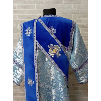 Combined velvet and brocade Protodeacon's sticharion with Double orar for deacon