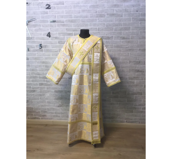Protodeacon's vestment - Church costume - Sticharion, orar, cuffs in brocade