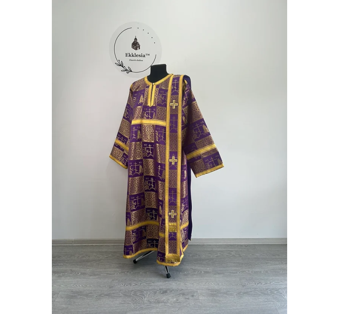 Protodeacon's vestment - Church costume - Sticharion, orar, cuffs in brocade