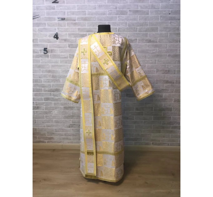 Protodeacon's vestment - Church costume - Sticharion, orar, cuffs in brocade