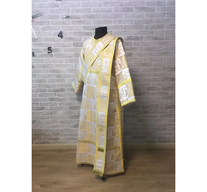 Protodeacon's vestment - Church costume - Sticharion, orar, cuffs in brocade