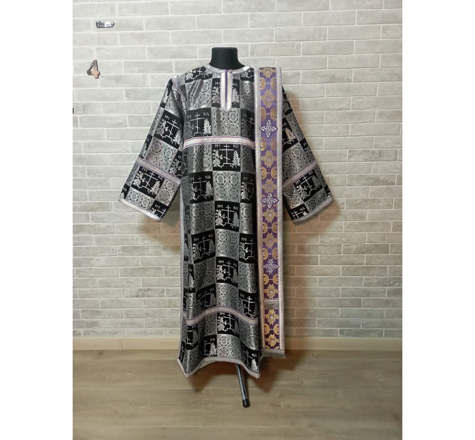 Protodeacon's vestment - Church costume - Sticharion, orar, cuffs in brocade