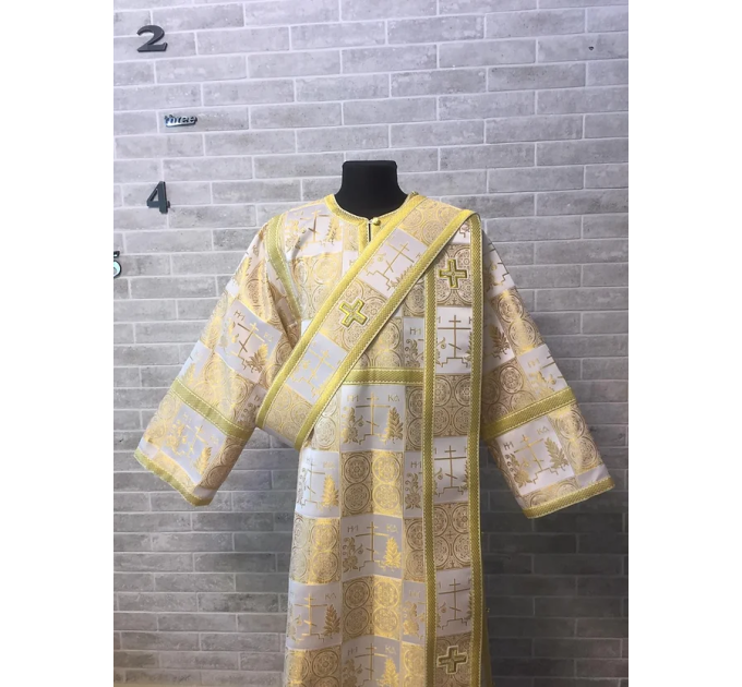 Protodeacon's vestment - Church costume - Sticharion, orar, cuffs in brocade