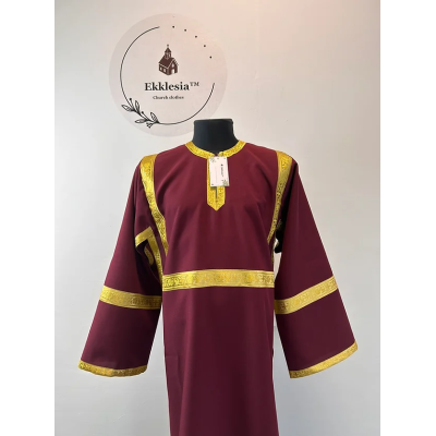 Burgundy Altar Server Reader Robe in gabardine - Stikharion - Surplice - Rochet