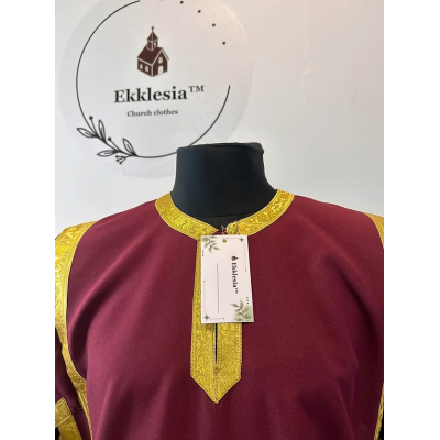 Burgundy Altar Server Reader Robe in gabardine - Stikharion - Surplice - Rochet