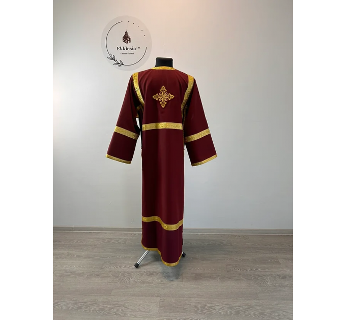 Burgundy Altar Server Reader Robe in gabardine - Stikharion - Surplice - Rochet