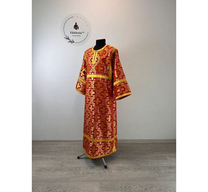 Sticharion in red brocade - Orthodox church stichar - Altar Server Reader Robe