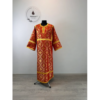 Sticharion in red brocade - Orthodox church stichar - Altar Server Reader Robe