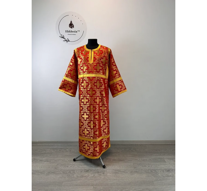 Sticharion in red brocade - Orthodox church stichar - Altar Server Reader Robe