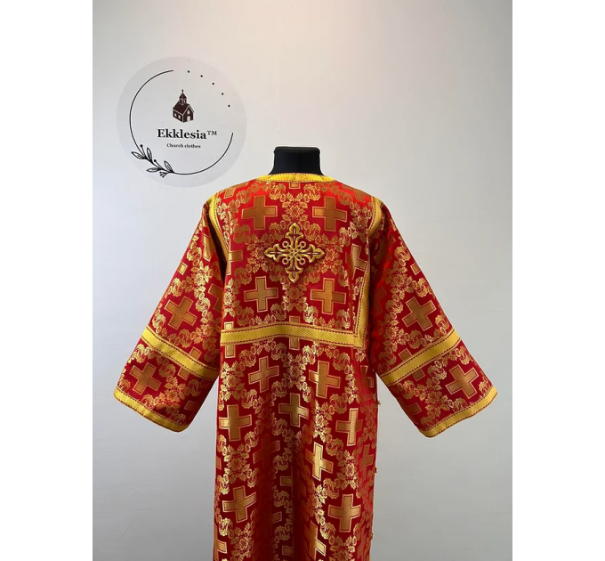 Sticharion in red brocade - Orthodox church stichar - Altar Server Reader Robe