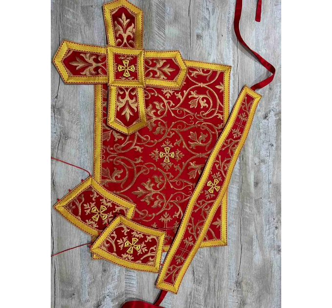 Metallic brocade vestment for priest - Liturgical orthodox priest vestment set