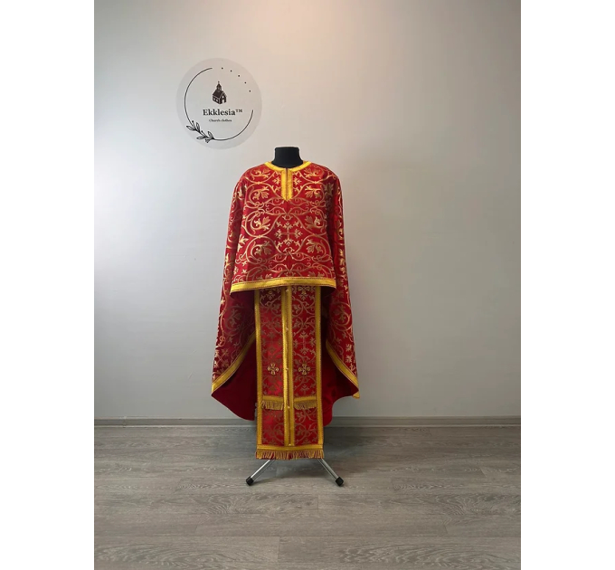 Metallic brocade vestment for priest - Liturgical orthodox priest vestment set