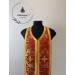 Orthodox stole and cuffs in Greek brocade - Yellow communion set for priest