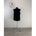 Embroidered vest in viscose - Black Waistcoat - Priest black vest no sleeves