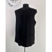 Embroidered vest in viscose - Black Waistcoat - Priest black vest no sleeves