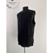 Embroidered vest in viscose - Black Waistcoat - Priest black vest no sleeves