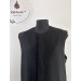 Embroidered vest in viscose - Black Waistcoat - Priest black vest no sleeves