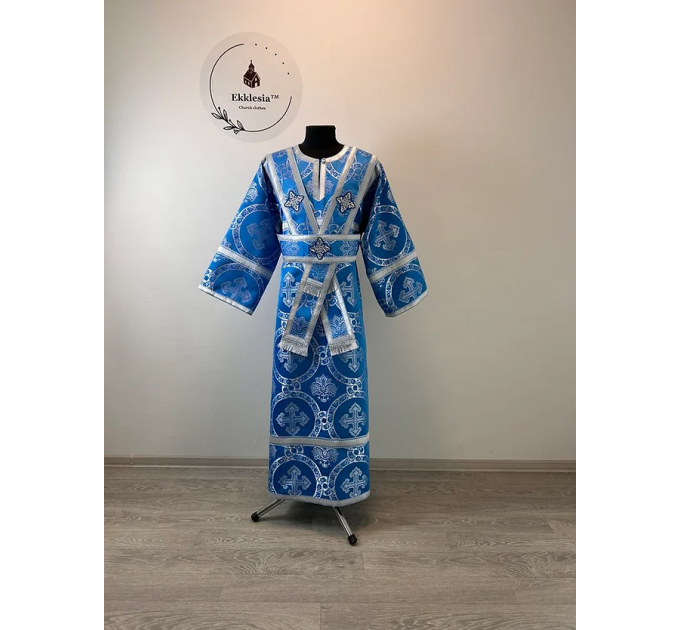 Sticharion for subdeacon - Orthodox stichar - Altar boy robe - Reader blue robe