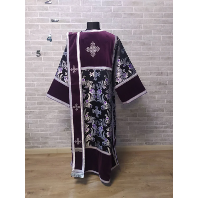 Combined velvet and brocade deacon's sticharion - Deacon's alb - Orthodox