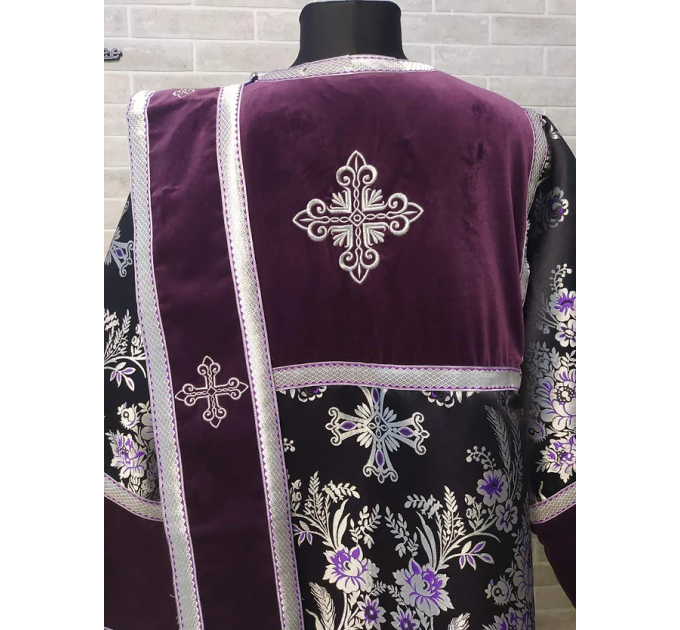 Combined velvet and brocade deacon's sticharion - Deacon's alb - Orthodox