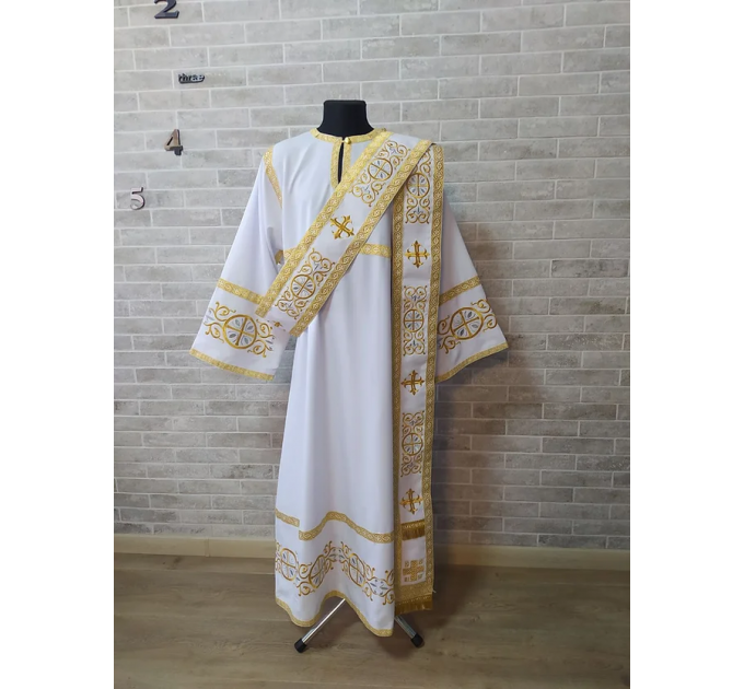 Protodeacon's sticharion - Deacon's embroidered alb - Orthodox Vestment stikhar