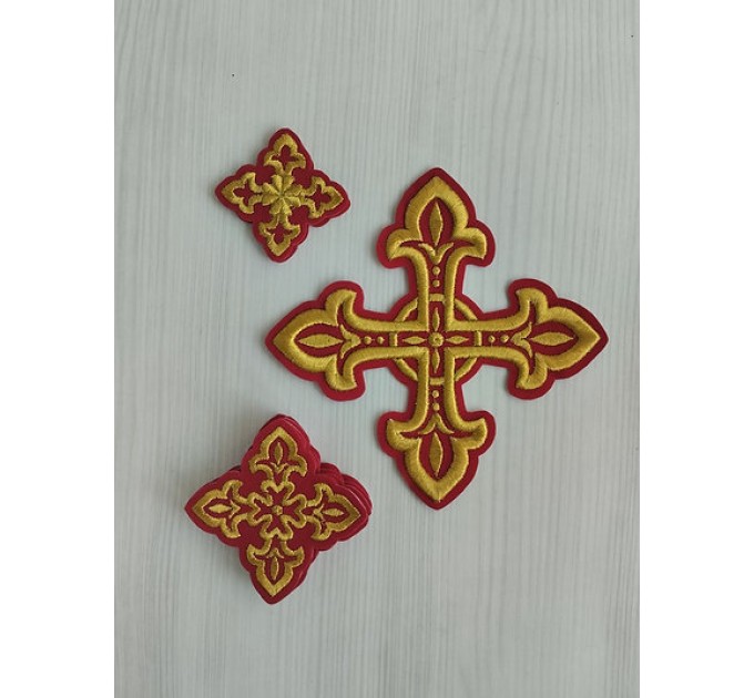 Deacon vestment's 10 crosses set - Set of crosses for deacon liturgical clothes