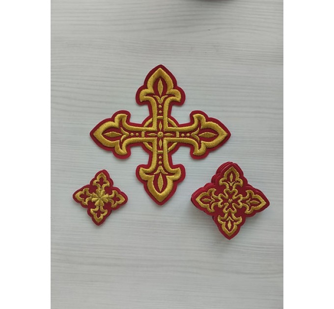 Deacon vestment's 10 crosses set - Set of crosses for deacon liturgical clothes