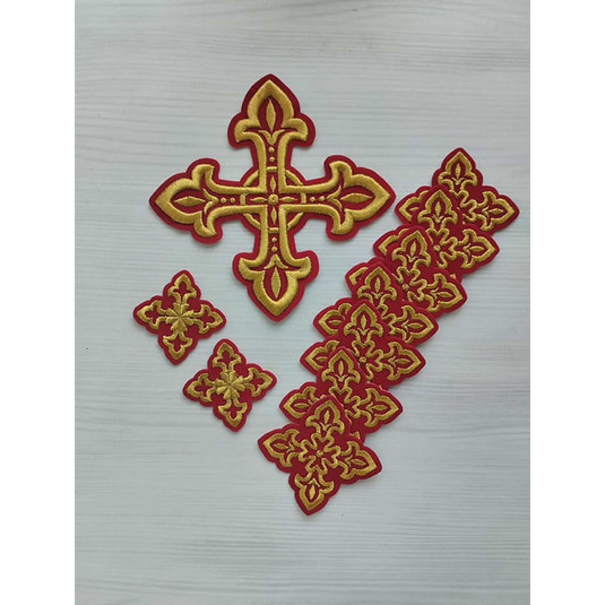 Deacon vestment's 10 crosses set - Set of crosses for deacon liturgical ...