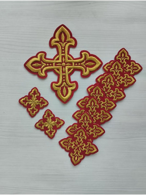 Deacon vestment's 10 crosses set - Set of crosses for deacon liturgical clothes