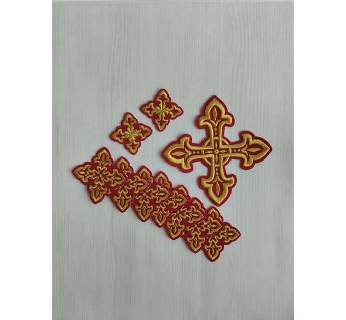 Deacon vestment's 10 crosses set - Set of crosses for deacon liturgical clothes