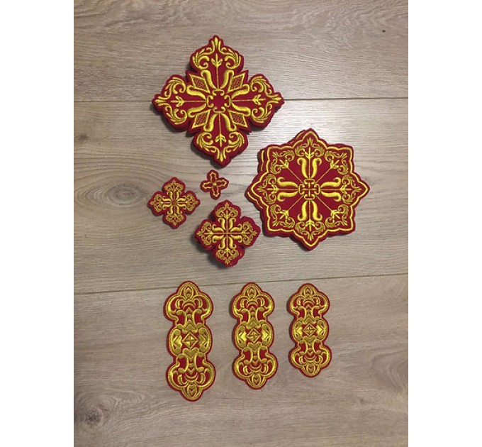 Full crosses set for bishop's vestment - Vestments bishop's crosses applications