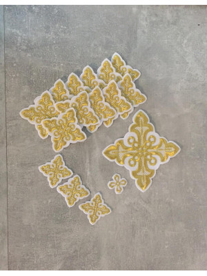 Orthodox Set of 16 embroidered crosses for Orthodox Greek style vestment