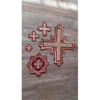 Orthodox Set of 17 embroidered crosses for Orthodox vestments sewing supplies