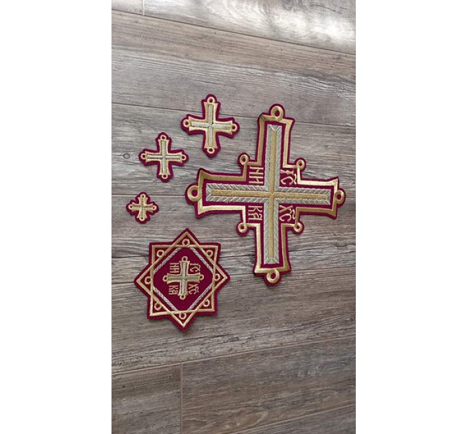 Orthodox Set of 17 embroidered crosses for Orthodox vestments sewing supplies