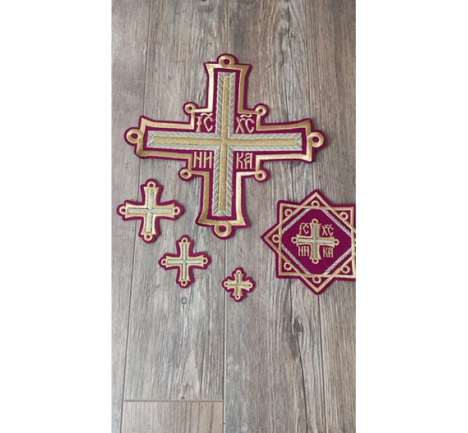 Orthodox Set of 17 embroidered crosses for Orthodox vestments sewing supplies